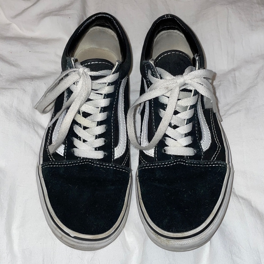 Classic black and white vans, size 6.5, good condition